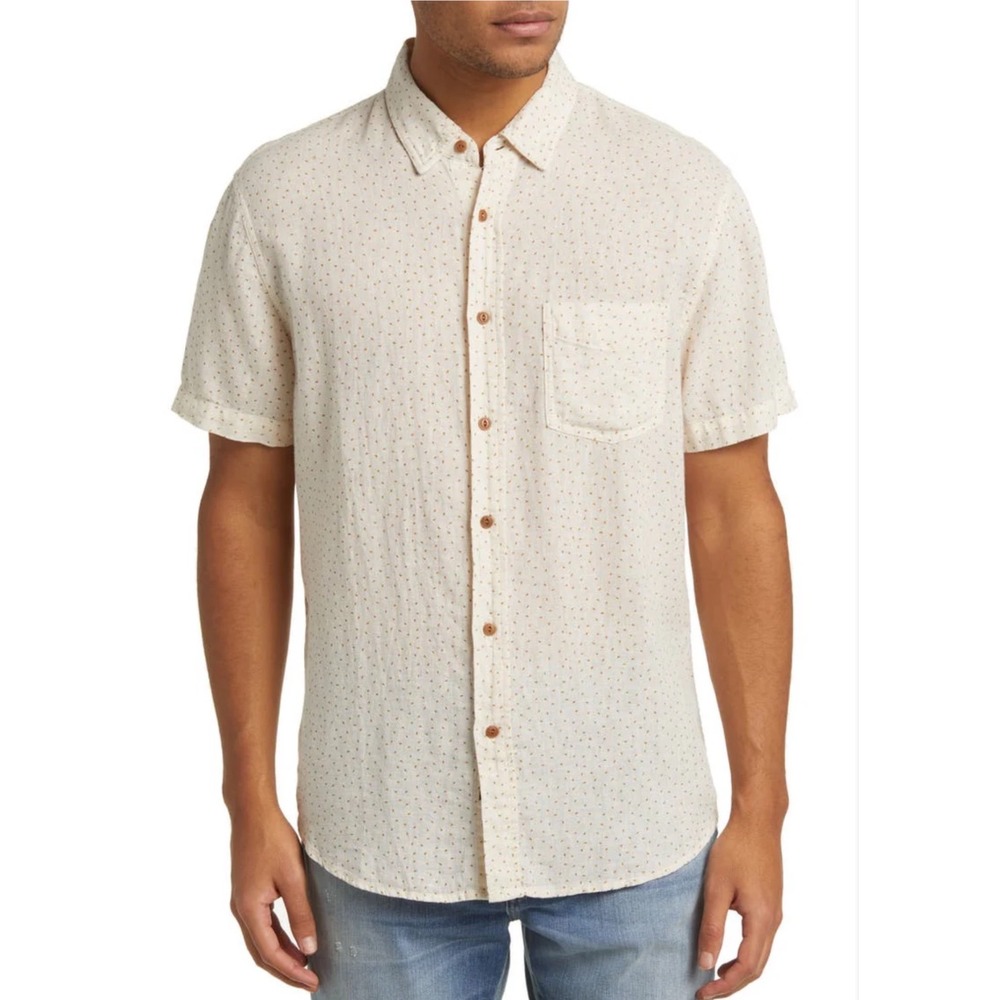 Rails Carson Scattered Seed Mustard Button‎ Down 2x NWT
